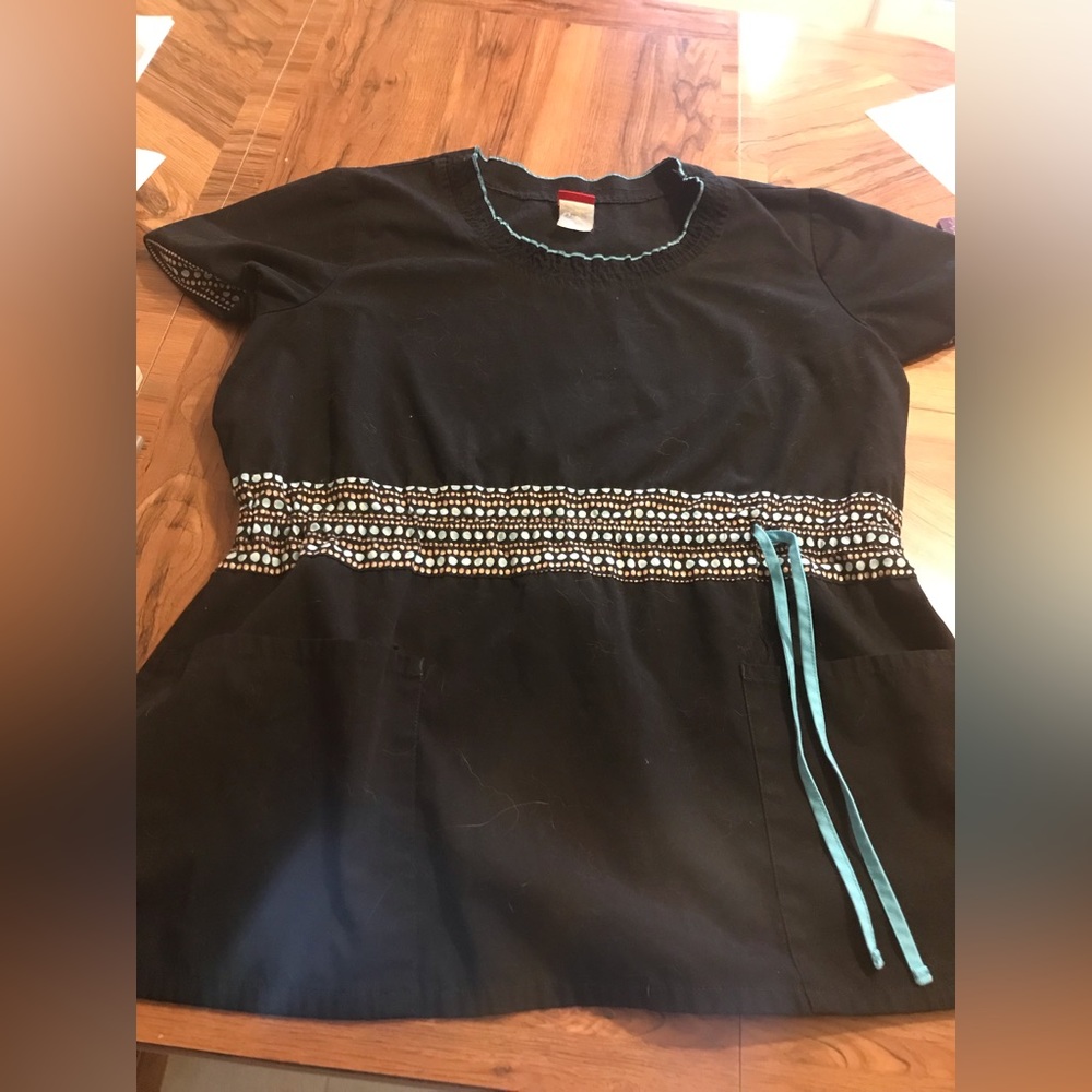 Large Black Scrub Top